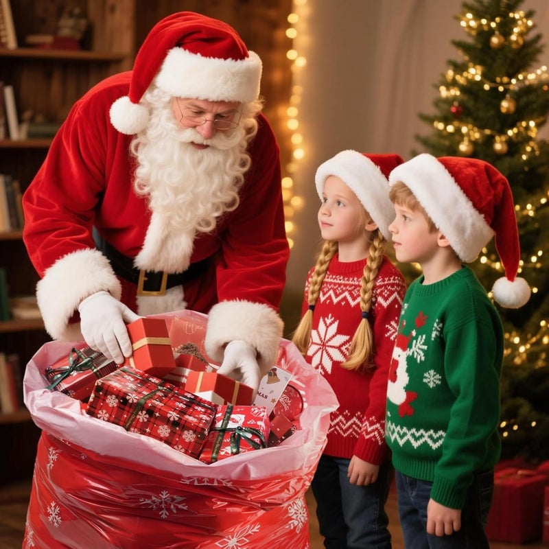 Sofier Large Christmas Gift Bags 36"x56" Holiday Gift Wrap Jumbo Christmas Bag for Gifts Giant Sacks for Presents Big Xmas Plastic Gifts Bags (Red Snowflake) - Image 2